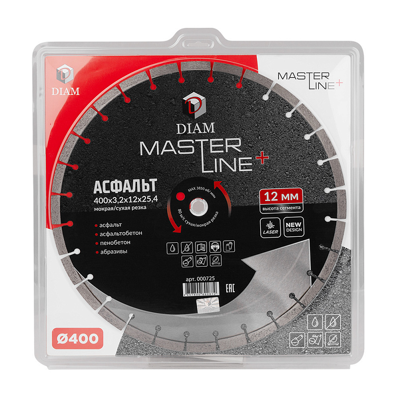 Алмазный диск Diam Асфальт Master Line+ 400 мм