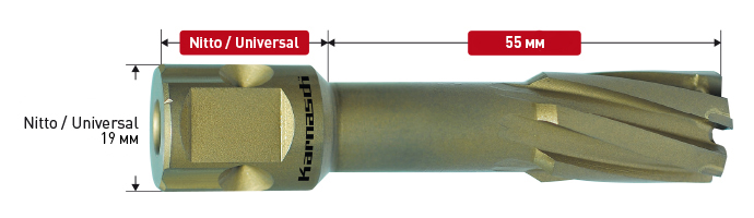 Корончатое сверло Karnasch HARD-LINE D12 L55 (универсальное)