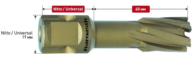 Корончатое сверло Karnasch HARD-LINE D55 L40 (универсальное)