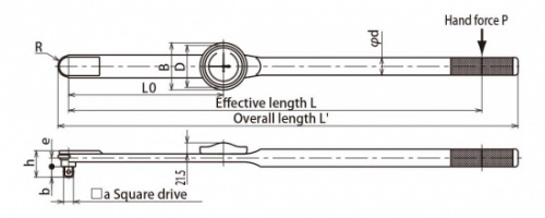 Динамометрический ключ Tohnichi DB100N-3/8-S