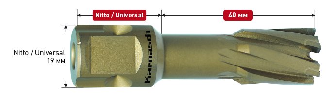Корончатое сверло Karnasch HARD-LINE D11/16" L40 (универсальное)