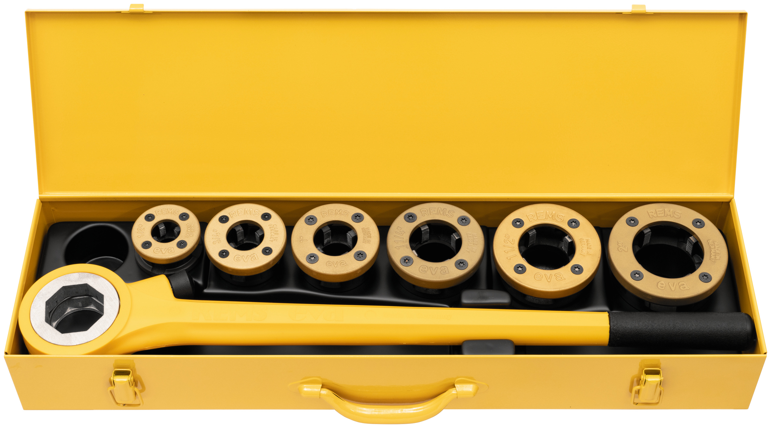 Резьбонарезной клупп Rems Eva Set R ½ -¾ -1-1¼ -1½ - 2'' LH, артикул 
