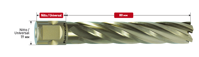 Корончатое сверло Karnasch GOLD-LINE D22 L80 (универсальное)