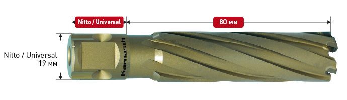 Корончатое сверло Karnasch HARD-LINE D13/16" L80 (универсальное)