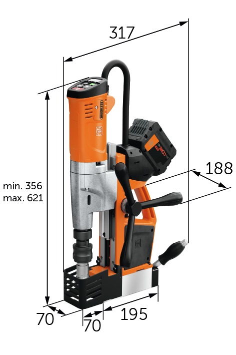 Магнитный сверлильный станок Fein AKBU 35 PMQW AS set 2X8 ah