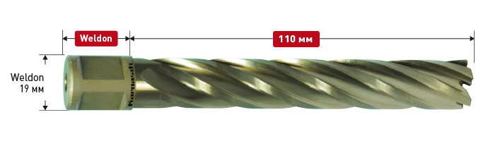 Корончатое сверло Karnasch GOLD-LINE D25 L110