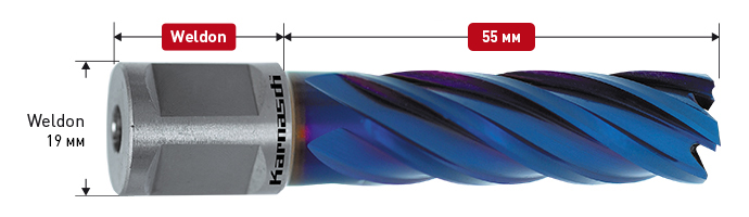 Корончатое сверло Karnasch BLUE-LINE PRO D28 L55
