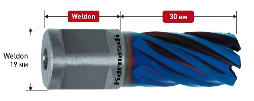 Корончатое сверло Karnasch BLUE-LINE PRO D21 L30