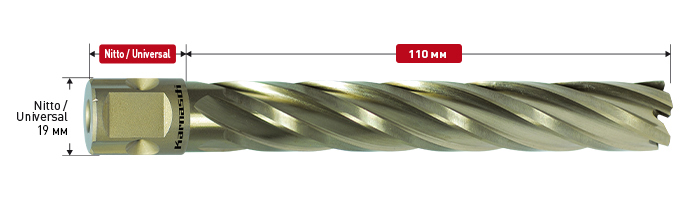 Корончатое сверло Karnasch GOLD-LINE D35 L110 (универсальное)