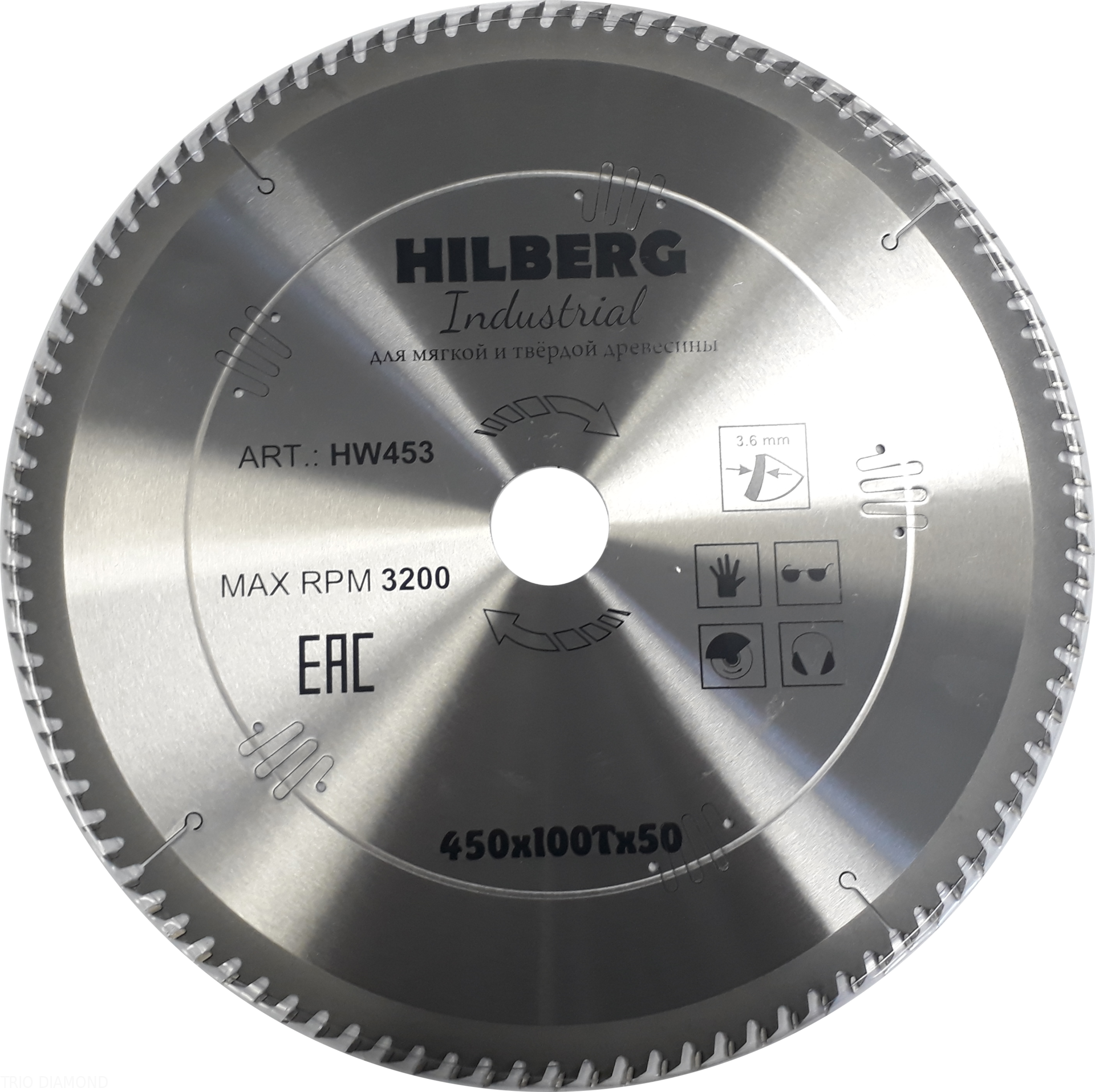 Пильный диск Hilberg Industrial Дерево 450 мм (100T)