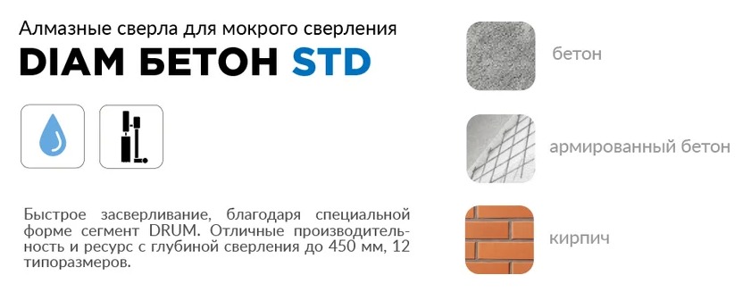 Алмазные коронки DIAM ExtraLine Titan с микроударом
