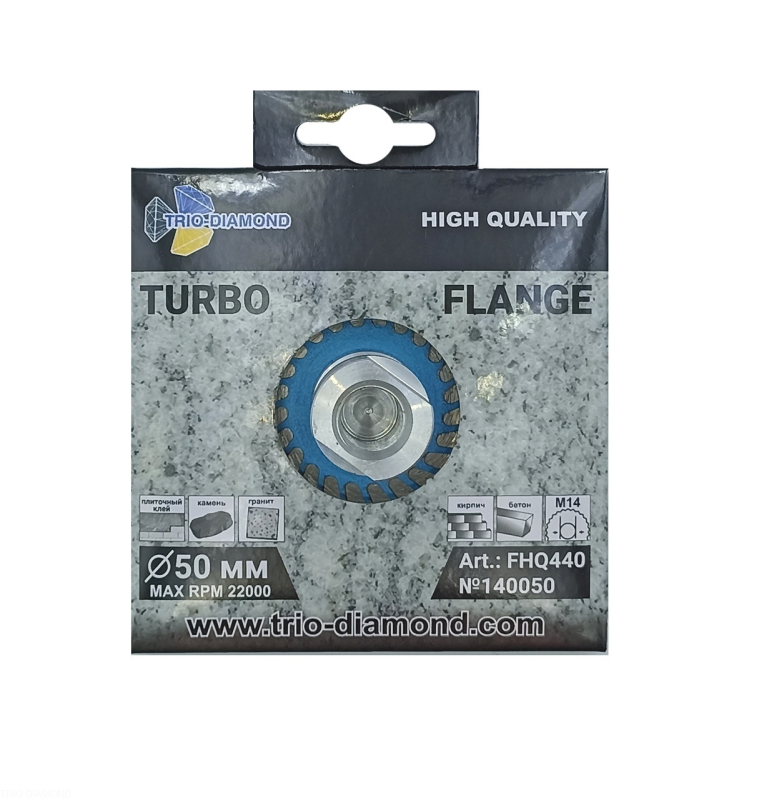 Алмазный диск Trio Diamond Turbo с фланцем M14/50 мм