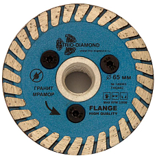 Алмазный диск Trio Diamond Turbo Hot press Гранит с фланцем 65 мм