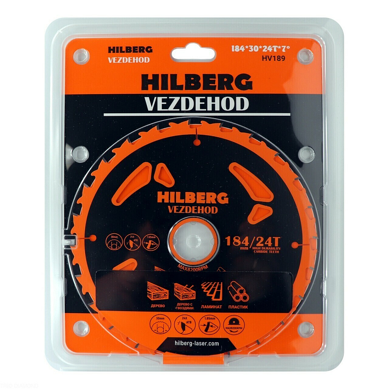 Пильный диск Hilberg Vezdehod 184 мм (30/24T)