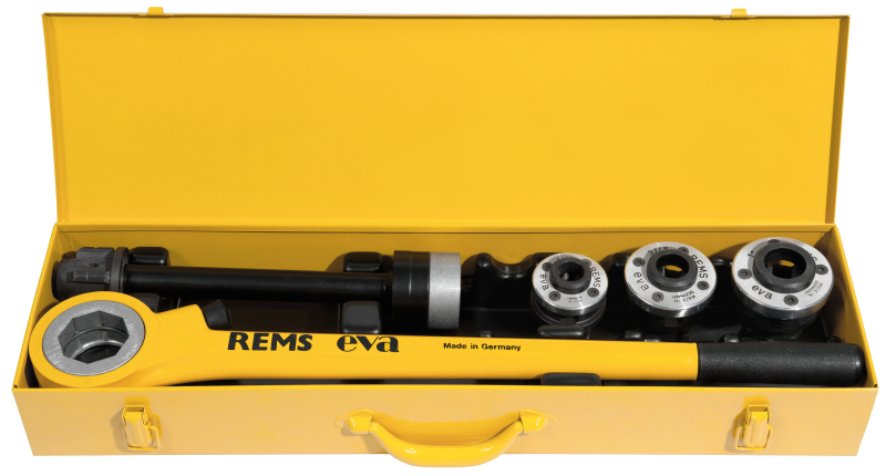 Комплект резьбонарезных головок с удлинителем Rems Eva S Set R ½ -¾ -1'', артикул 