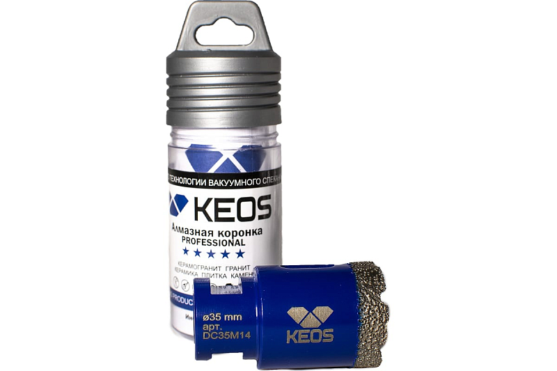 Алмазная коронка по керамограниту KEOS PRO 35 мм M14