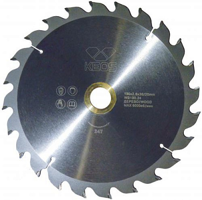 Пильный диск по дереву KEOS 190x30/20 z24
