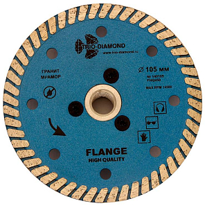 Алмазный диск Trio Diamond Turbo Hot press Гранит с фланцем 105 мм