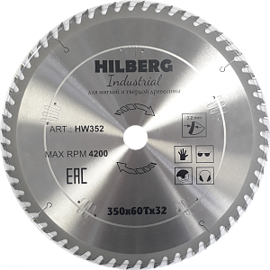Пильный диск Hilberg Industrial Дерево 350 мм (60T)