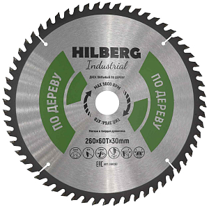 Пильный диск Hilberg Industrial Дерево 260 мм (30/60T)