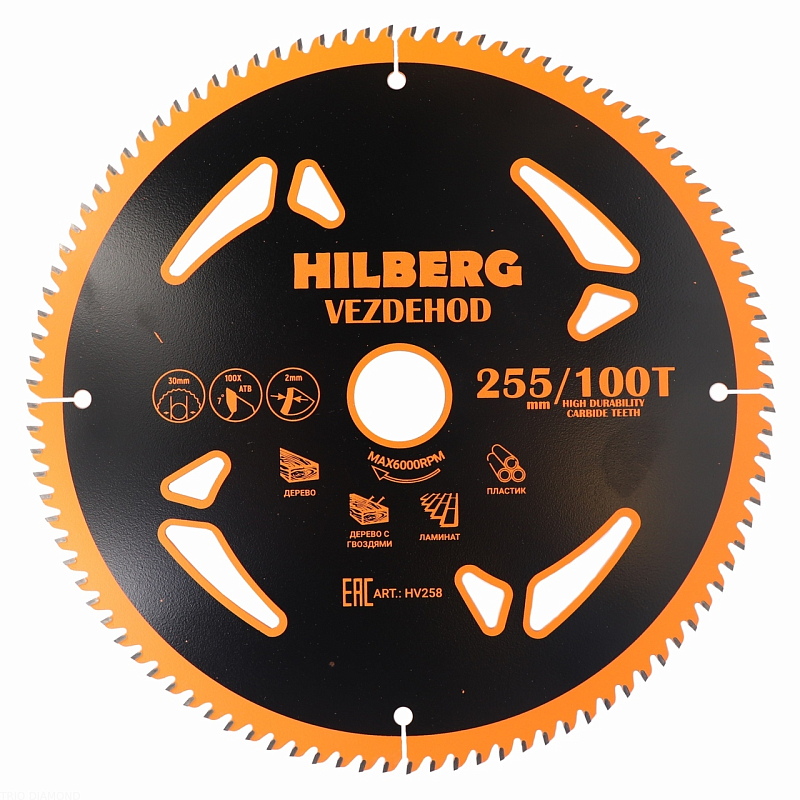 Пильный диск Hilberg Vezdehod 255 мм (30/100T)