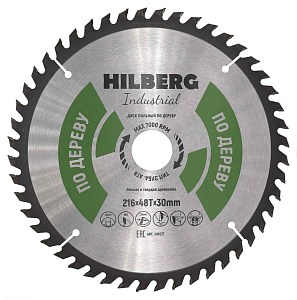 Пильный диск Hilberg Industrial Дерево 216 мм (30/48T)