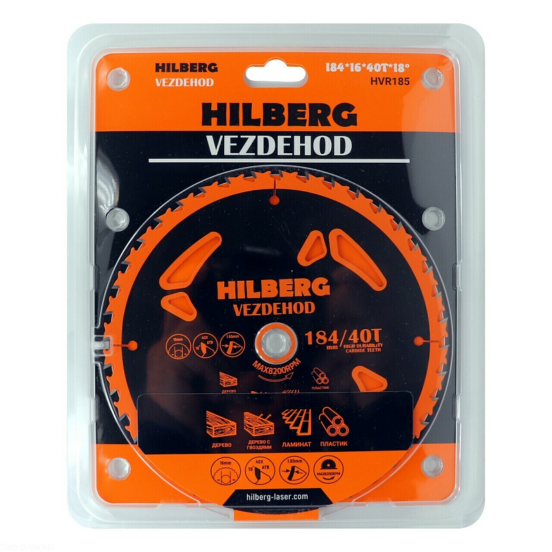 Пильный диск Hilberg Vezdehod Reverse 184 мм (16/40T)