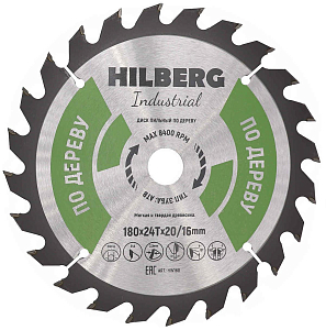 Пильный диск Hilberg Industrial Дерево 180 мм (20/16/24T)