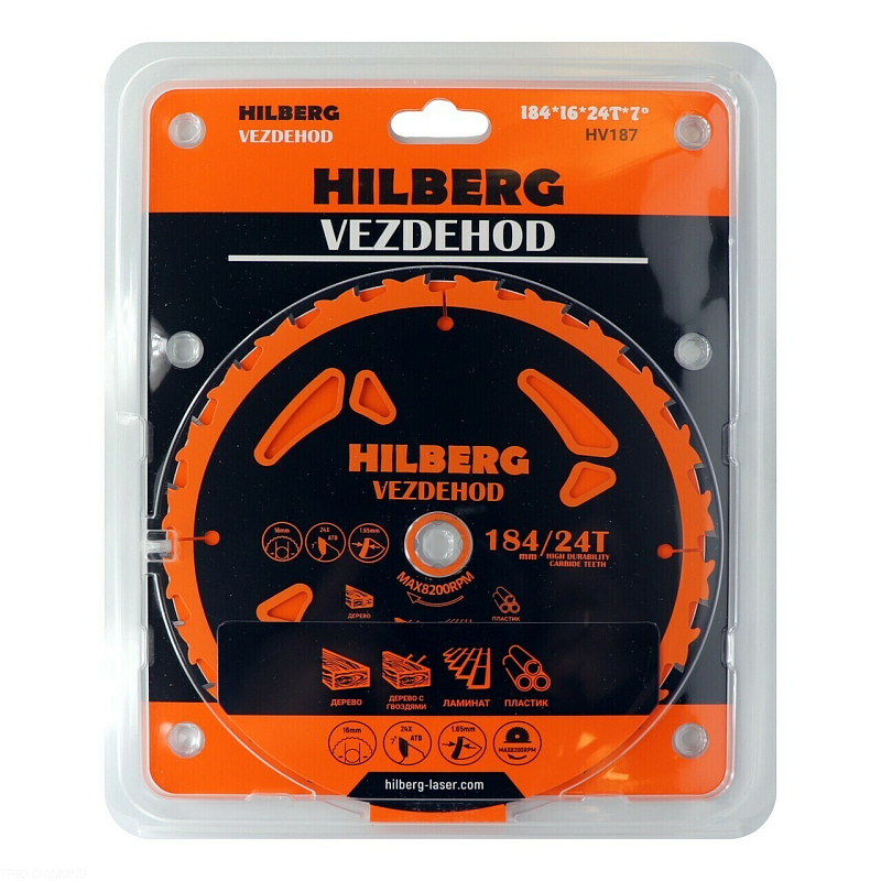 Пильный диск Hilberg Vezdehod 184 мм (16/24T) 