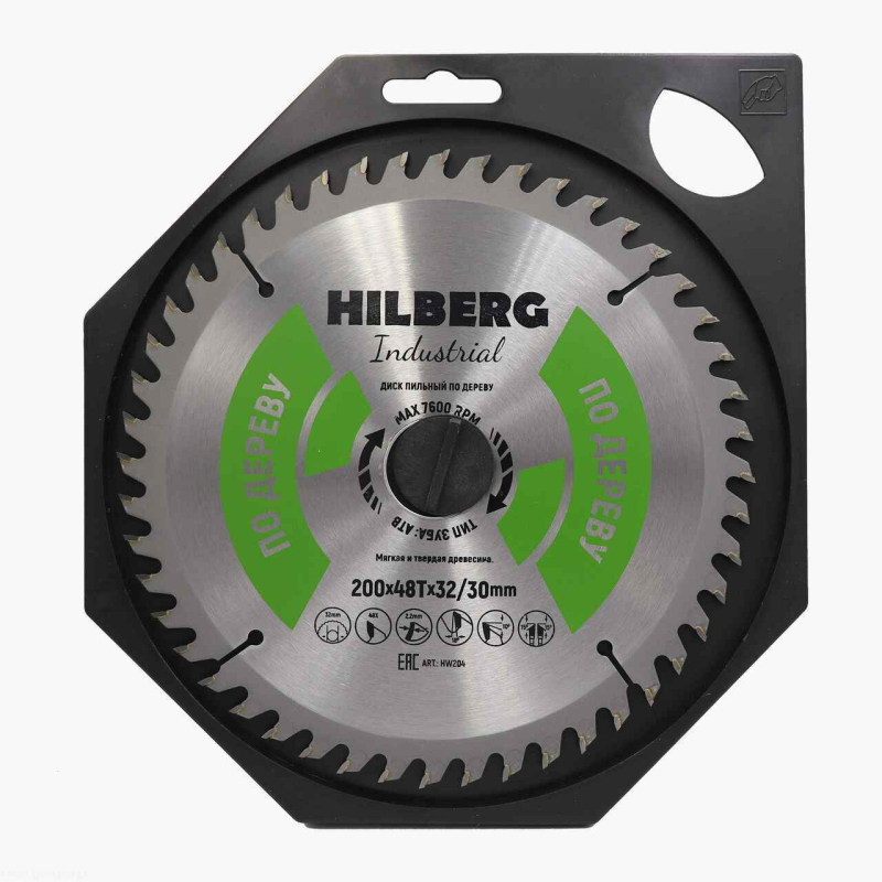 Пильный диск Hilberg Industrial Дерево 200 мм (32/30/48T)