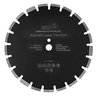 Алмазный диск VOLL Asphalt Laser PREMIUM 350 мм