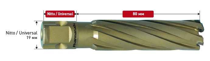 Корончатое сверло Karnasch HARD-LINE D21 L80 (универсальное)