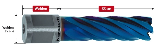 Корончатое сверло Karnasch BLUE-LINE D14 L55