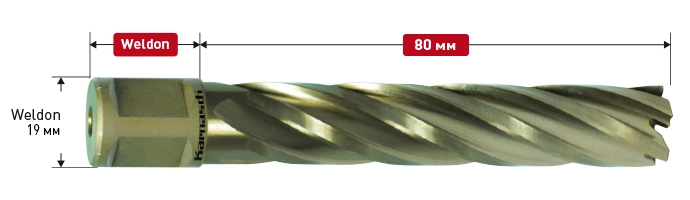 Корончатое сверло Karnasch GOLD-LINE D30 L80