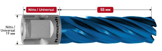 Корончатое сверло Karnasch BLUE-LINE D28 L55 (универсальное)