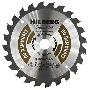 Пильный диск Hilberg Industrial Ламинат 165 мм (20/24T)