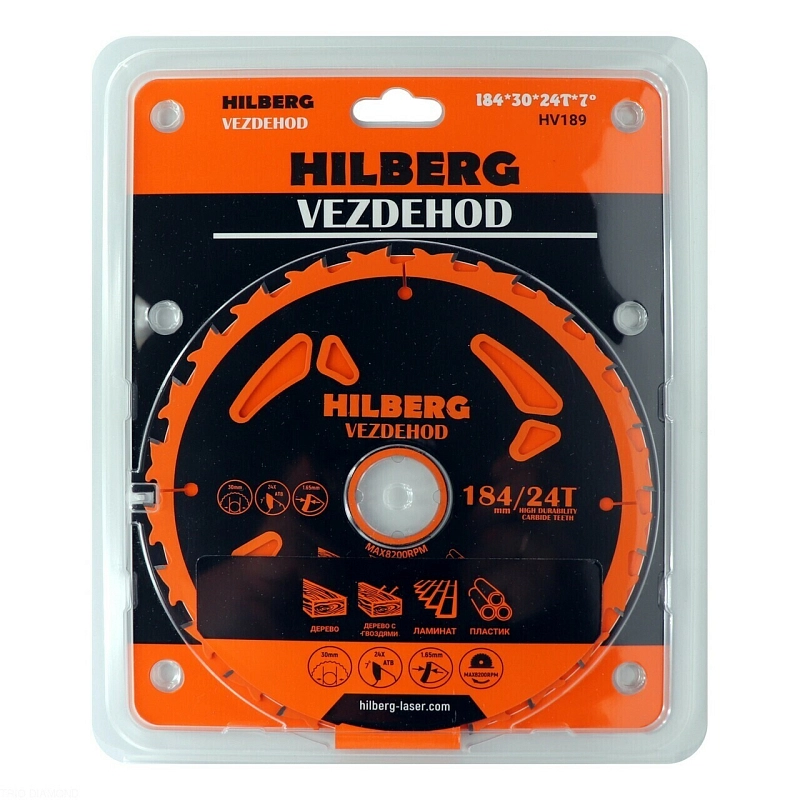 Пильный диск Hilberg Vezdehod 184 мм (30/24T)