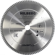 Пильный диск Hilberg Industrial Дерево 350 мм (100T)