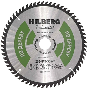 Пильный диск Hilberg Industrial Дерево 230 мм (30/64T)
