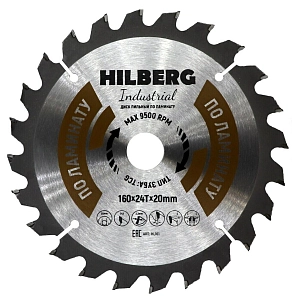 Пильный диск Hilberg Industrial Ламинат 160 мм (20/24T)