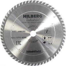 Пильный диск Hilberg Industrial Дерево 350 мм (60T)