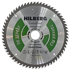 Пильный диск Hilberg Industrial Дерево тонкий рез 216 мм (30/64T)