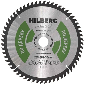 Пильный диск Hilberg Industrial Дерево 255 мм (30/60T)