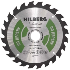 Пильный диск Hilberg Industrial Дерево 216 мм (30/24T)