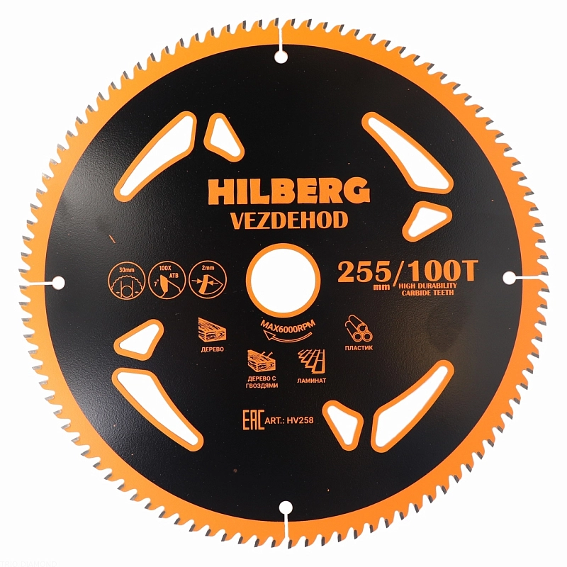 Пильный диск Hilberg Vezdehod 255 мм (30/100T)