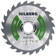 Пильный диск Hilberg Industrial Дерево тонкий рез 165 мм (30/24T)