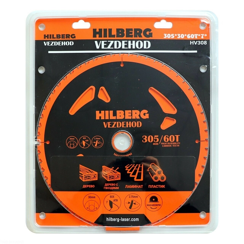 Пильный диск Hilberg Vezdehod 305 мм (30/60T)