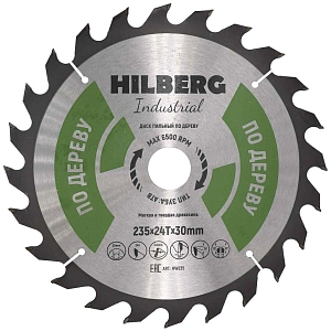 Пильный диск Hilberg Industrial Дерево 235 мм (30/24T)