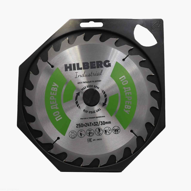 Пильный диск Hilberg Industrial Дерево 250 мм (32/30/24T)