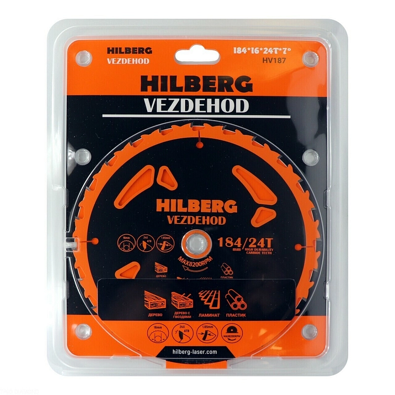Пильный диск Hilberg Vezdehod 184 мм (16/24T) 